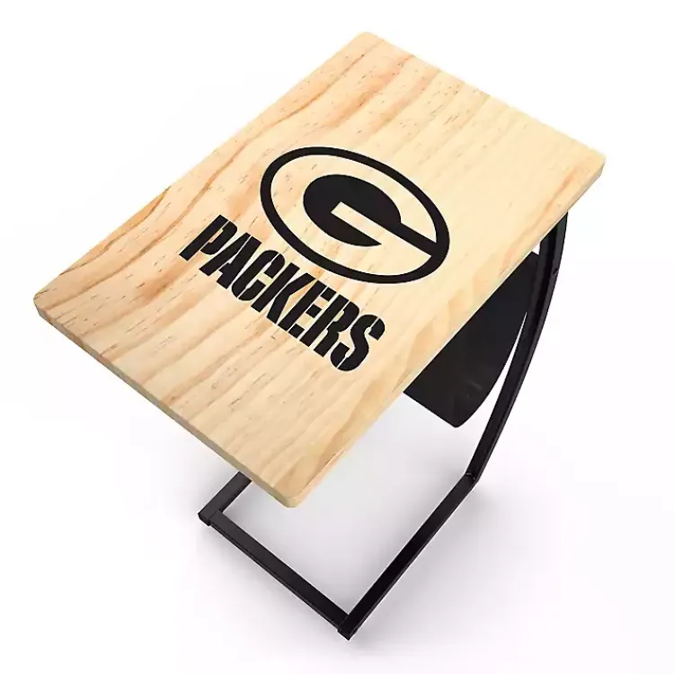 Accent & End Tables-Kirklands Home Green Bay Packers Wood C-Table Tan