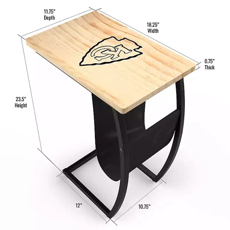 Accent & End Tables-Kirklands Home Kansas City Chiefs Wood C-Table Tan