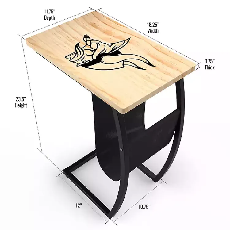 Accent & End Tables-Kirklands Home Minnesota Vikings Wood C-Table Tan