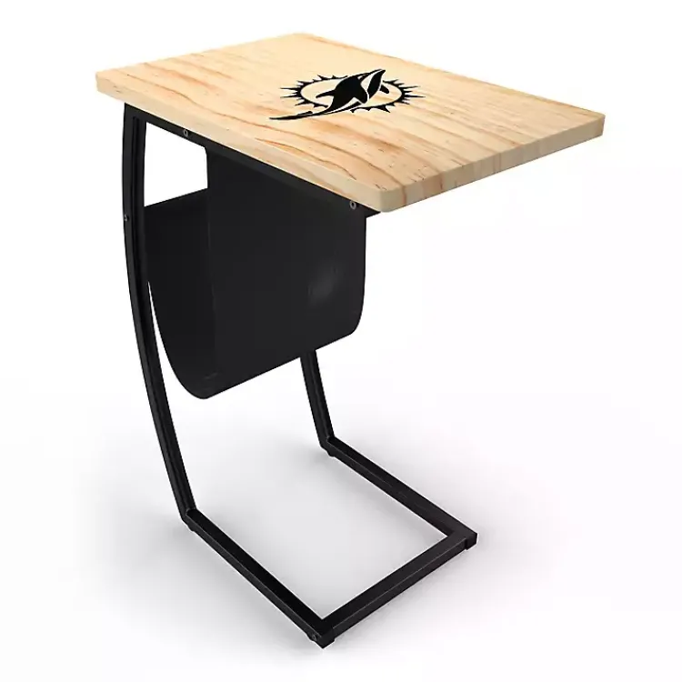 Accent & End Tables-Kirklands Home Miami Dolphins Wood C-Table Tan