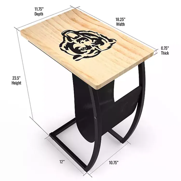 Accent & End Tables-Kirklands Home Chicago Bears Wood C-Table Tan