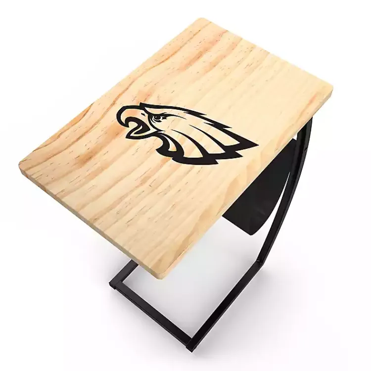 Accent & End Tables-Kirklands Home Philadelphia Eagles Wood C-Table Tan