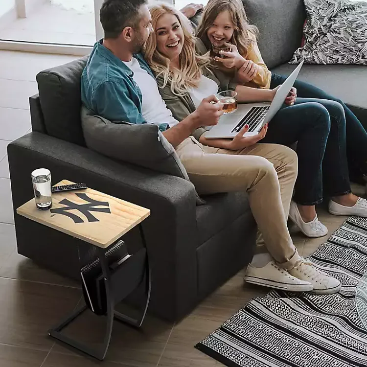 Accent & End Tables-Kirklands Home New York Yankees Wood C-Table Tan