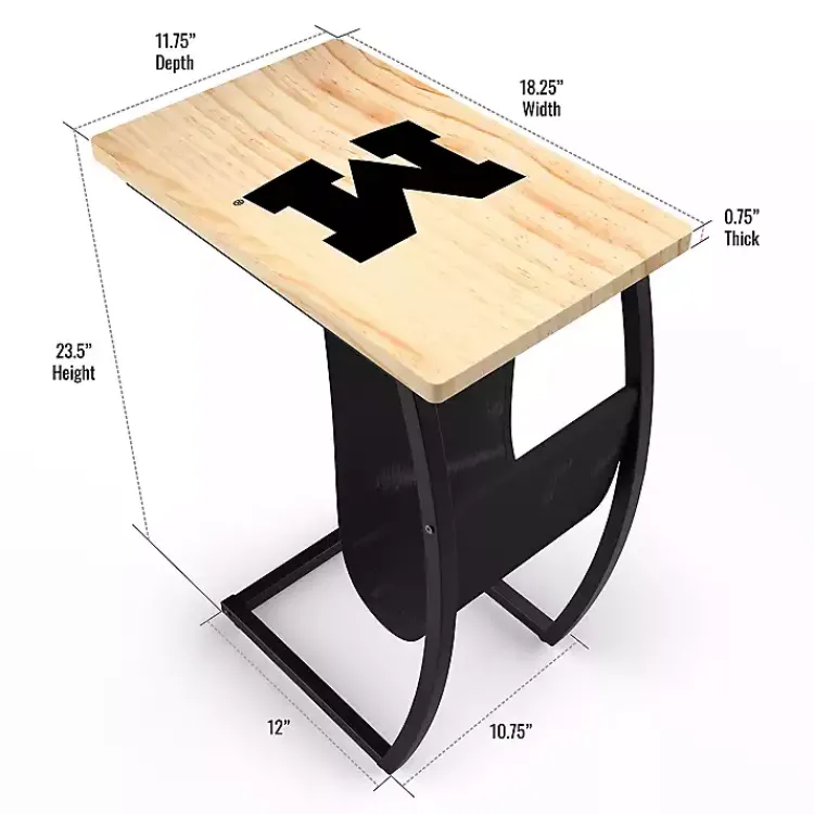 Accent & End Tables-Kirklands Home University of Michigan Wood C-Table Tan