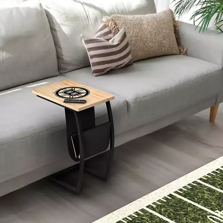 Accent & End Tables-Kirklands Home Boston Bruins Wood C-Table Tan