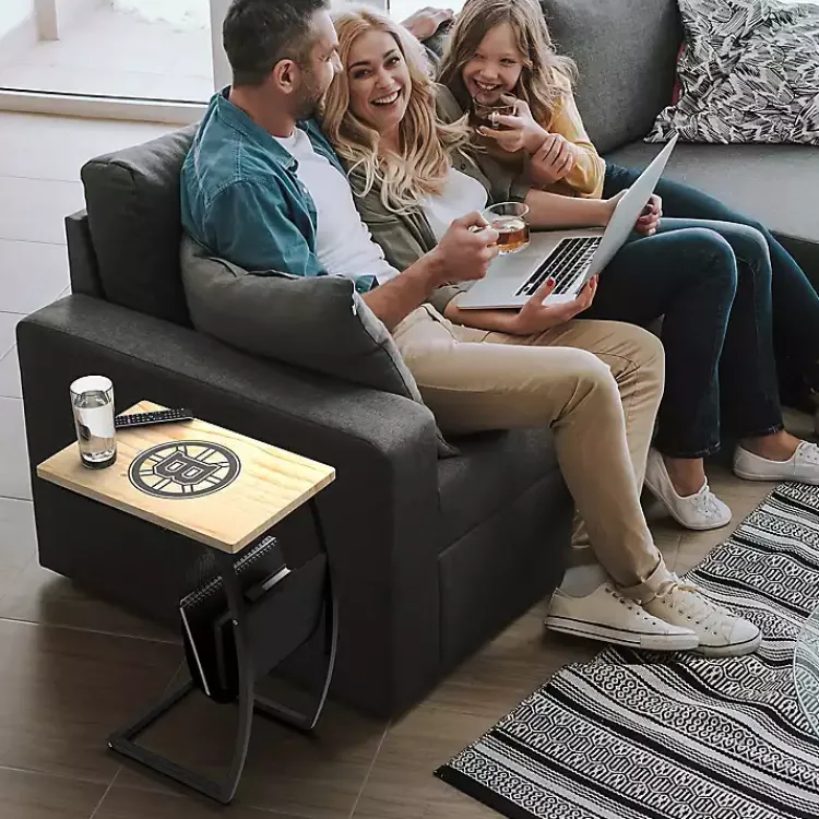 Accent & End Tables-Kirklands Home Boston Bruins Wood C-Table Tan