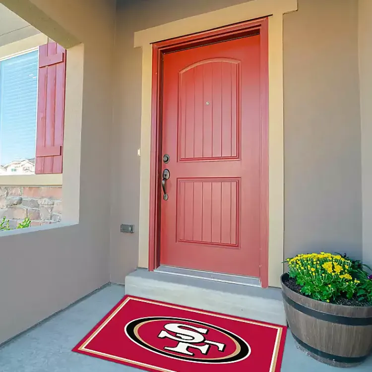 Area Rugs-Kirklands Home San Fransisco 49ers Area Rug, 3x4 Red