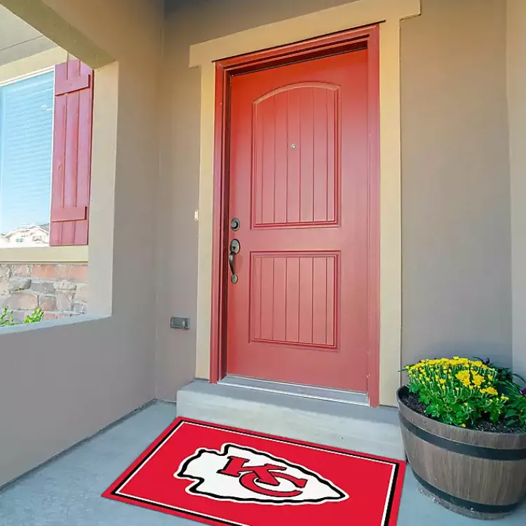 Area Rugs-Kirklands Home Kansas City Chiefs Area Rug, 3x4 Red
