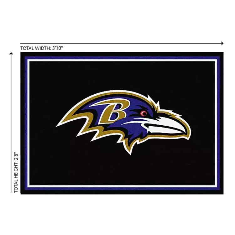 Area Rugs-Kirklands Home Baltimore Ravens Area Rug, 3x4 Black