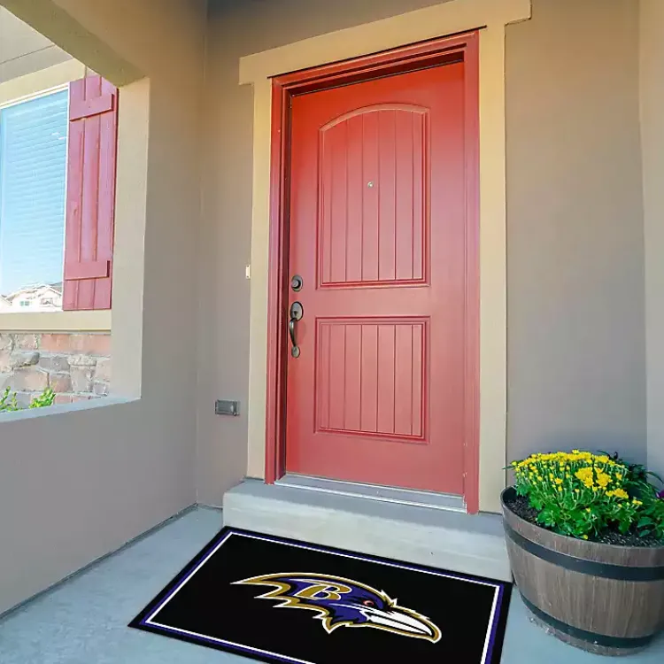 Area Rugs-Kirklands Home Baltimore Ravens Area Rug, 3x4 Black