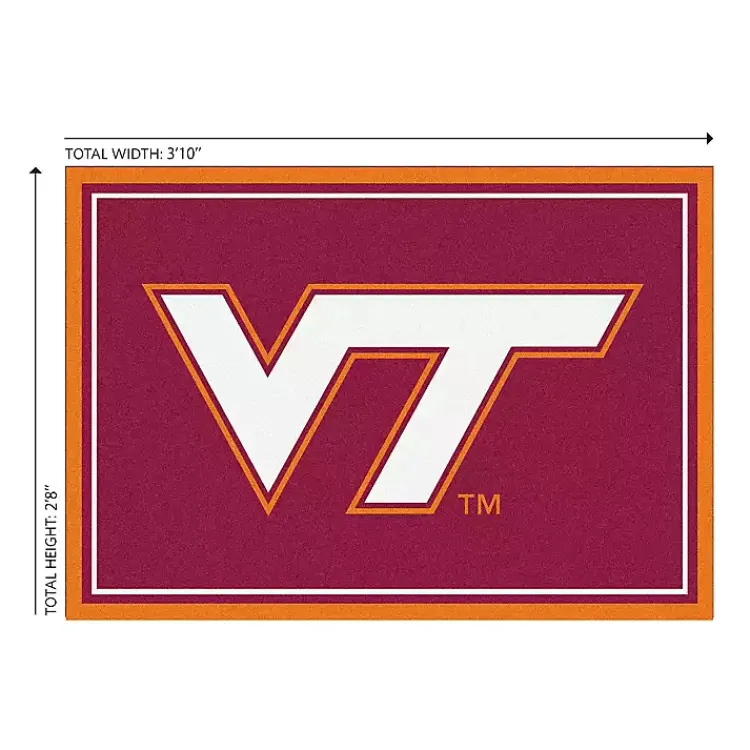 Area Rugs-Kirklands Home Virginia Tech Area Rug, 3x4 Red