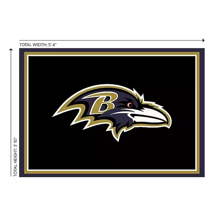 Area Rugs-Kirklands Home Baltimore Ravens Area Rug, 4x6 Black