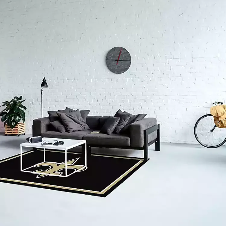 Area Rugs-Kirklands Home New Orleans Saints Area Rug, 4x6 Black