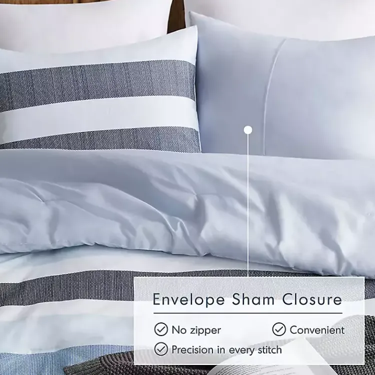 Comforters-Kirklands Home Blake Blue Stripe 2-pc. Twin/Twin XL Comforter Set