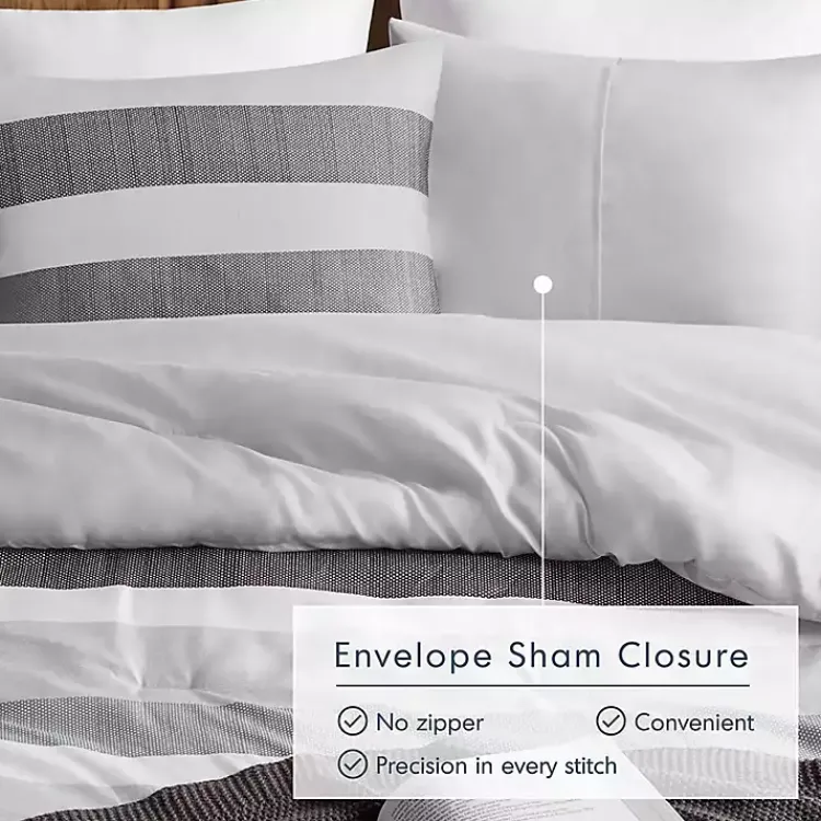 Comforters-Kirklands Home Blake Gray Stripe 2-pc. Twin/Twin XL Comforter Set