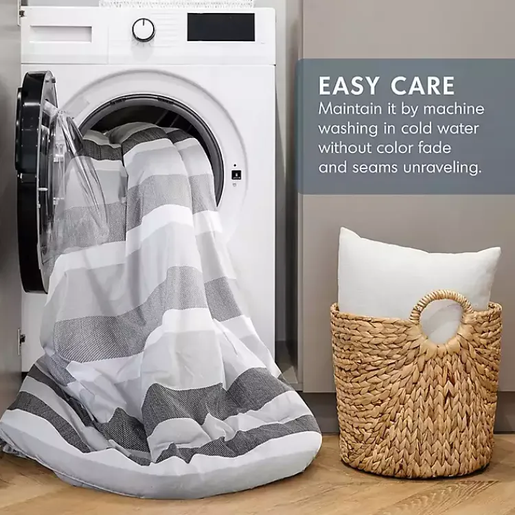 Comforters-Kirklands Home Blake Gray Stripe 2-pc. Twin/Twin XL Comforter Set