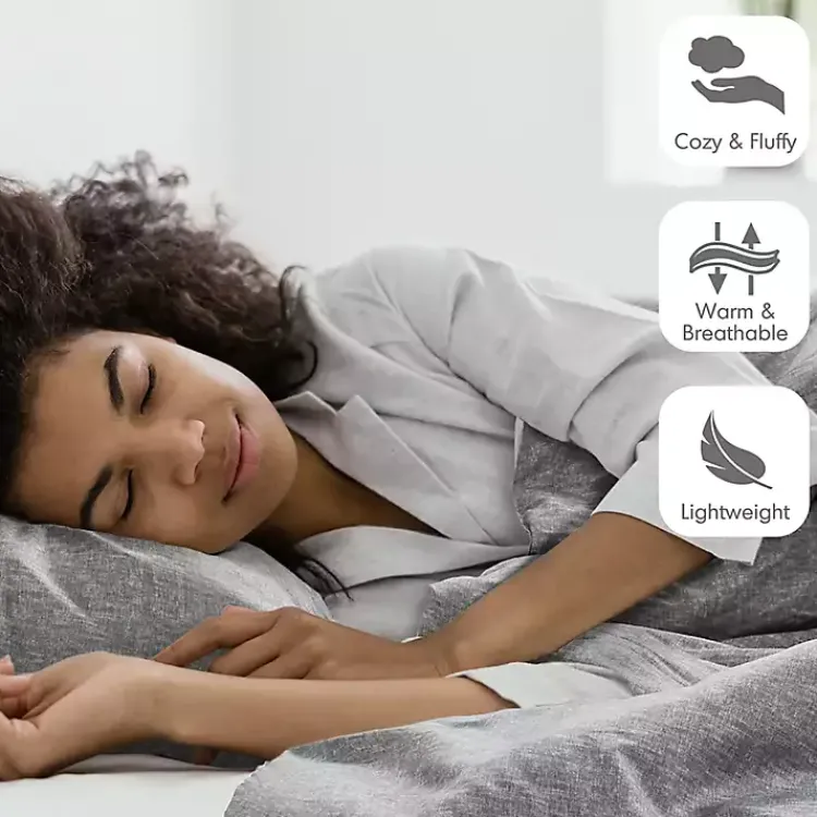 Comforters-Kirklands Home Chambray 3-pc. Full/Queen Comforter Set Gray