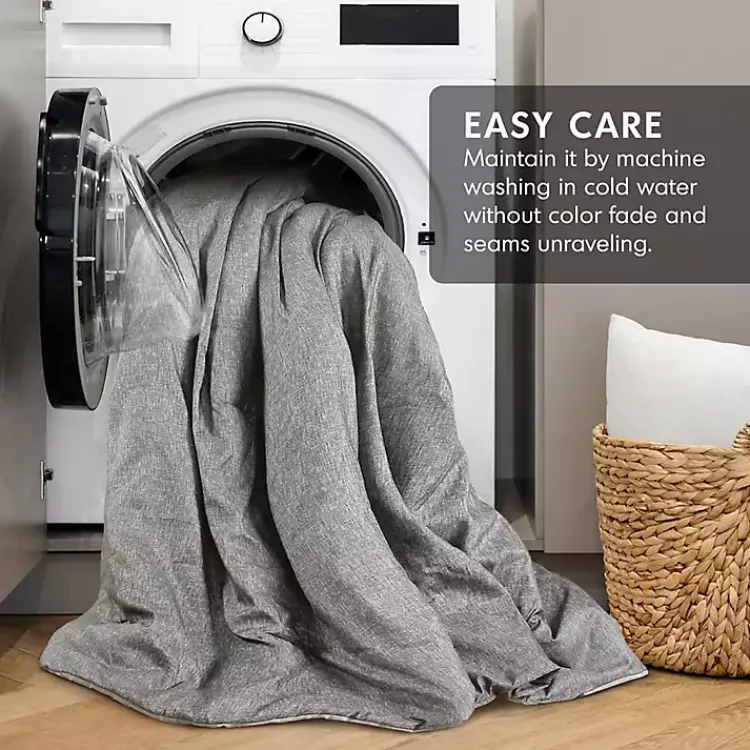 Comforters-Kirklands Home Chambray 3-pc. Full/Queen Comforter Set Gray