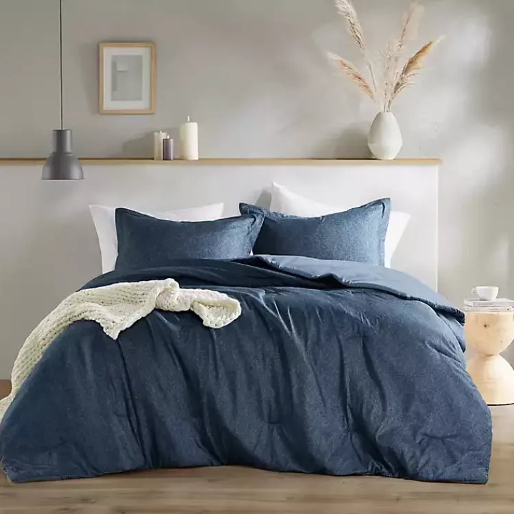 Comforters-Kirklands Home Navy Chambray 2-pc. Twin/Twin XL Comforter Set Blue