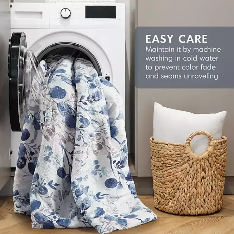 Comforters-Kirklands Home Blue Botanical 3-pc. King Comforter Set