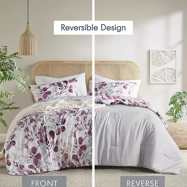 Comforters-Kirklands Home Purple Botanical 2-pc. Twin/Twin XL Comforter Set