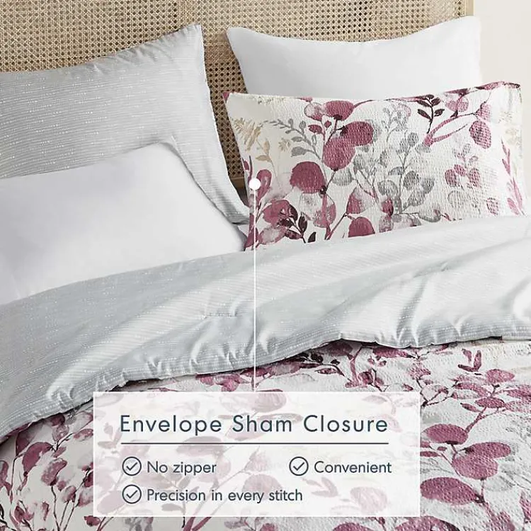 Comforters-Kirklands Home Purple Botanical 3-pc. Full/Queen Comforter Set