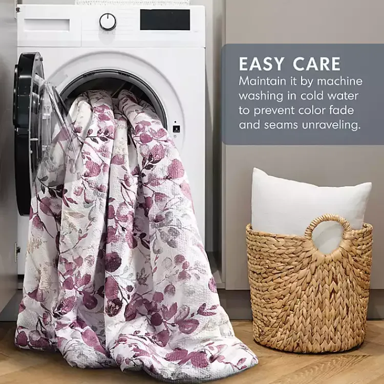 Comforters-Kirklands Home Purple Botanical 3-pc. Full/Queen Comforter Set