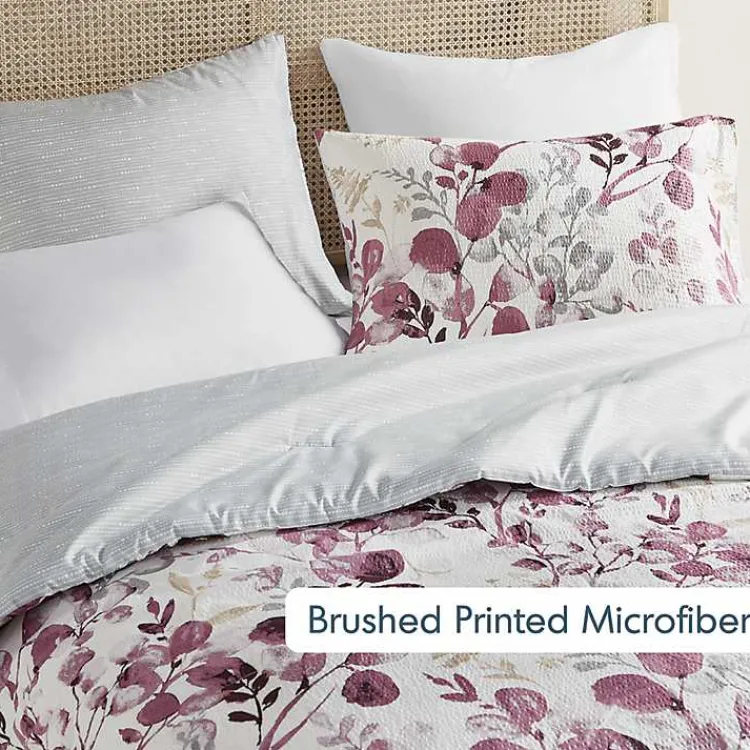 Comforters-Kirklands Home Purple Botanical 3-pc. King Comforter Set
