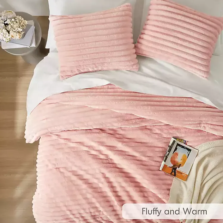 Comforters-Kirklands Home Fluffy Ribbed 3-pc. King Comforter Set Pink