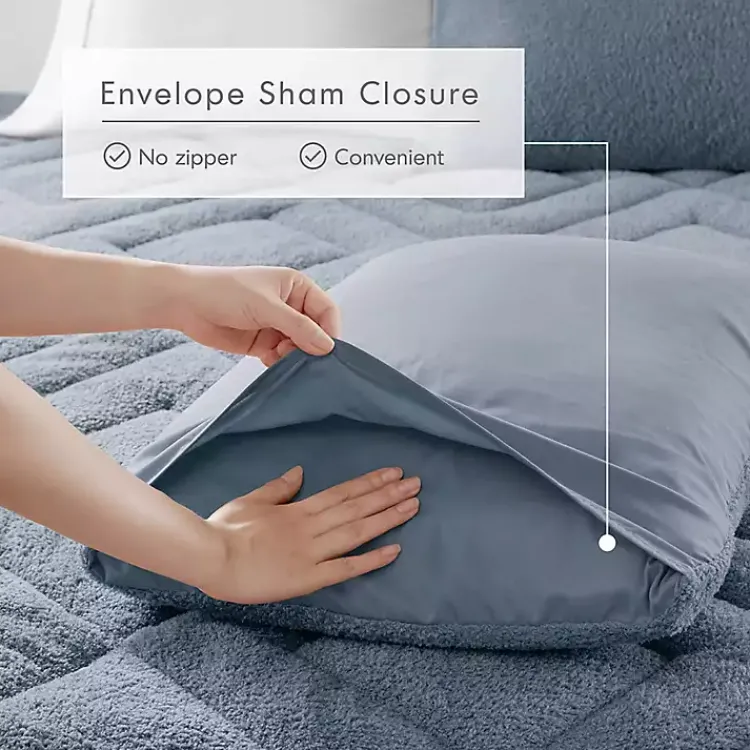 Comforters-Kirklands Home Quilted Teddy 2-pc. Twin Comforter Set Blue