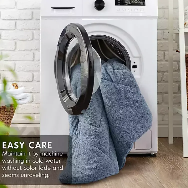 Comforters-Kirklands Home Quilted Teddy 3-pc. Full/Queen Comforter Set Blue