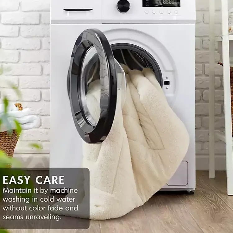 Comforters-Kirklands Home Cream Quilted Teddy 3-pc. Full/Queen Comforter Set Ivory