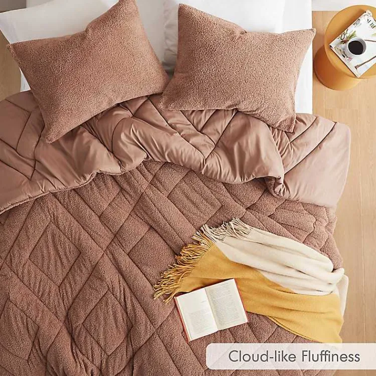 Comforters-Kirklands Home Quilted Teddy 3-pc. Full/Queen Comforter Set Brown