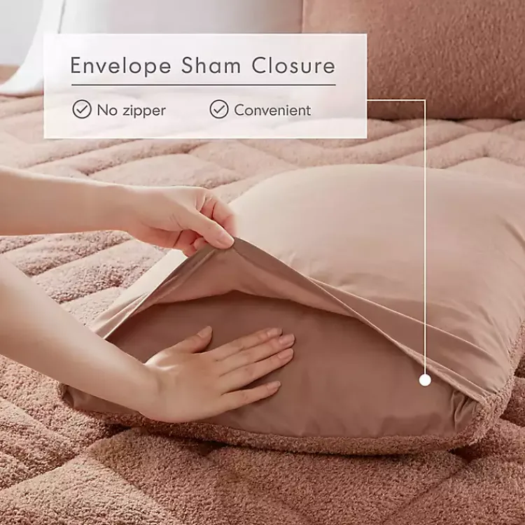 Comforters-Kirklands Home Quilted Teddy 3-pc. Full/Queen Comforter Set Brown