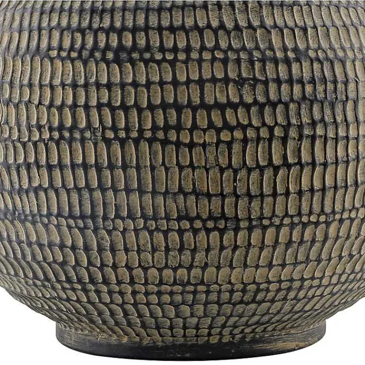 Table Lamps-Kirklands Home Black Ceramic Carved Lyon Table Lamp White