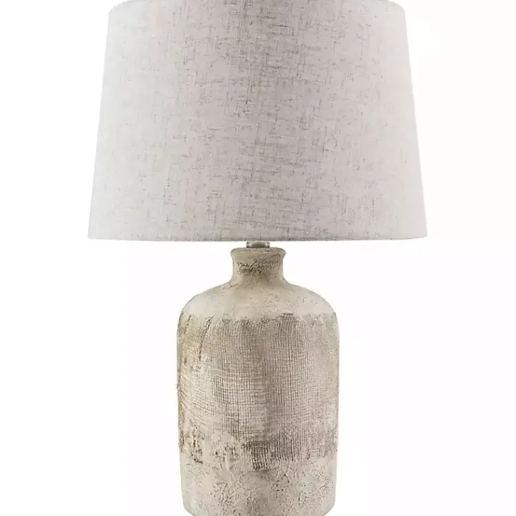 Table Lamps-Kirklands Home Neutral Textured Ceramic Rivera Table Lamp Tan