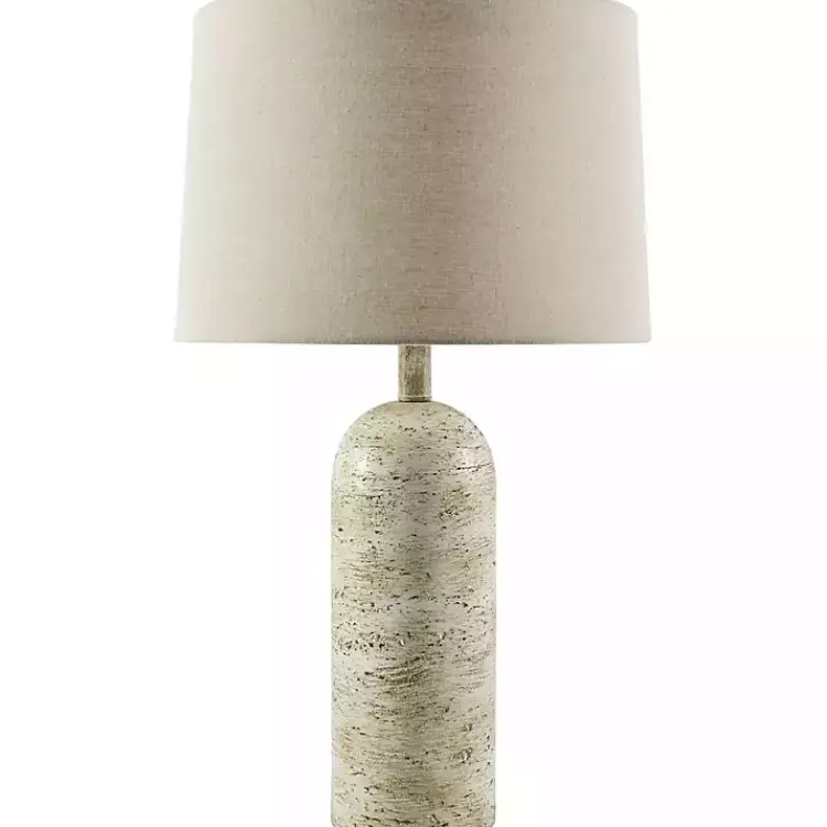 Table Lamps-Kirklands Home Neutral Faux Stone Vella Table Lamp Tan