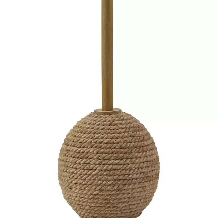 Floor Lamps-Kirklands Home Brown Woven Marni Floor Lamp White