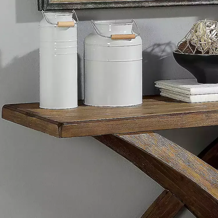 Console Tables-Kirklands Home Rustic Oak Wood Juna Console Table Brown