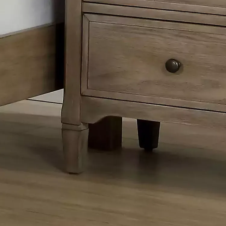 Nightstands-Kirklands Home Graywash Wood 2-Drawer Lyla Nightstand Brown