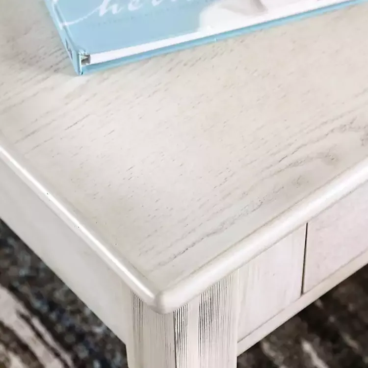Coffee Tables-Kirklands Home Antique Wood 4-Drawer Heather Coffee Table White