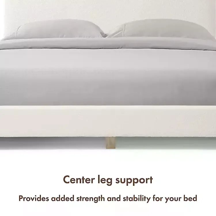 Beds & Headboards-Kirklands Home Boucle Karson Queen Platform Bed White