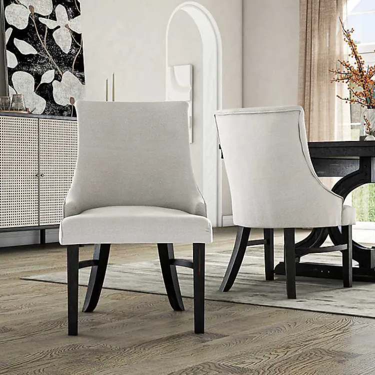 Dining Chairs-Kirklands Home Neutral Wingback Dining Chairs, Set of 2 Ivory