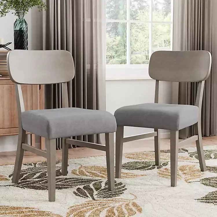 Dining Chairs-Kirklands Home Upholstered Porter Dining Chairs, Set of 2 Gray