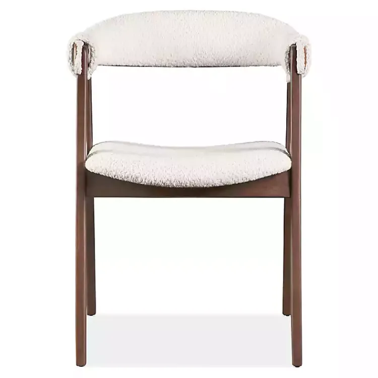 Dining Chairs-Kirklands Home Boucle Wood Penny Dining Chairs, Set of 2 White