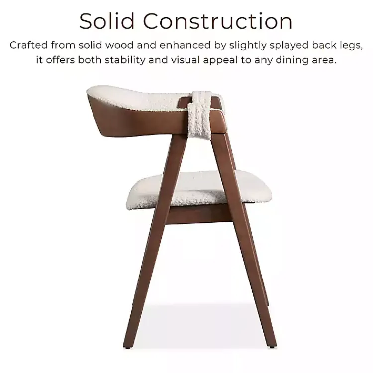 Dining Chairs-Kirklands Home Boucle Wood Penny Dining Chairs, Set of 2 White