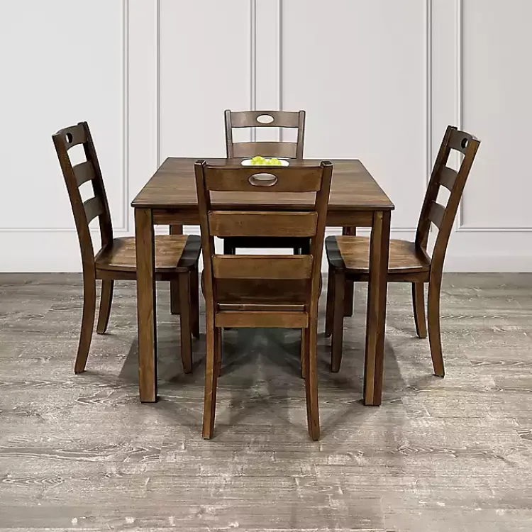 Dining Sets-Kirklands Home Walnut Wood Brooke 5-pc. Dining Furniture Set Brown
