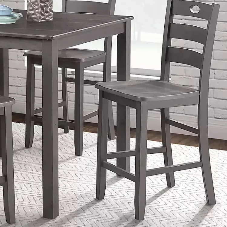 Dining Sets-Kirklands Home Wood Brooke 5-pc. Counter Height Set Gray