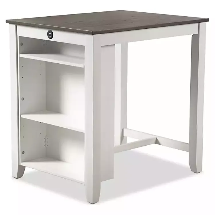 Dining Tables-Kirklands Home & Gray Wood Kayla Counter Height 3-pc. Set White