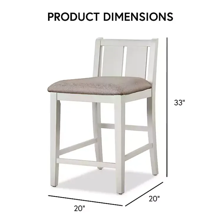 Dining Tables-Kirklands Home & Gray Wood Kayla Counter Height 3-pc. Set White